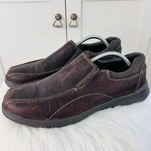 Clarks Collection Soft Cushion with Ortholite Brown Worn Distressed Leather 12M